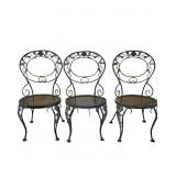 3 Mid Century Outdoor Patio Iron Chairs