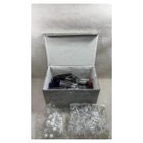 decorative fabric storage box or bin with a lid