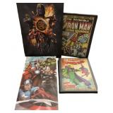 4 Marvel Canvas Prints IRON MAN, Spider Man