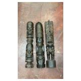 vintage, hand-carved, Wooden wall hanging totem