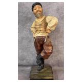 Vintage Signed Sculpture of Tevye Fiddler on the