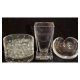 Vintage Krosno Footed Base Clear Vase, Vintage