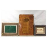 Three Rustic Decor Pieces With Frames