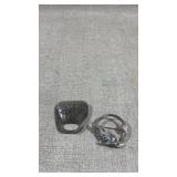 2 vintage sterling silver brooches