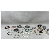costume jewelry lot featuring a variety of
