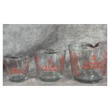 Set of 3 Anchor Hocking Glass Measuring Cups.