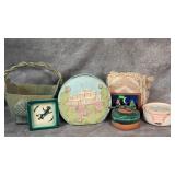 Vintage Southwest-style Pottery Flat Vase,