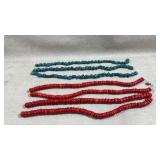 Collection of loose strands of red coral and
