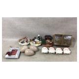 Christmas Decor With Figurines and Handles