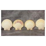 4 Pieces Vintage Natural Scallop Shells, Decor,