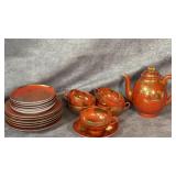 Vintage Japanese Red And Gold Dragon Kutani Ware