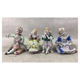 4 Vintage Porcelain Victorian Figurines