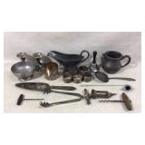 Antique Bottle Opener,Sauce Boat,Napkin Rings