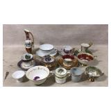 Porcelain Cups, Saucers,Small Pitcher