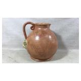 Terracotta Jug with Applied Leaf Decoration