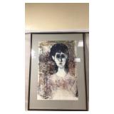 Vintage watercolor wall art signed by Luis Orozco