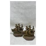 vintage pair of Spanish Galleon ship bookends