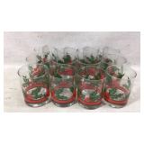 Vintage Libbey Holly and Berries Old Fashion Glass
