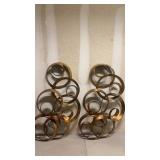 Set of 2 Seretha Circular Gold Leaf Modern Wall