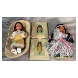 Vintage Collectible Native American Dolls,