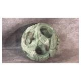 Hand-carved Chinese Green Jade Puzzle Ball