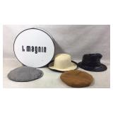 Four Hats With I. Magnin Hatbox