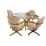 Vintage 90s Chromcraft Hexagon Dining Set: