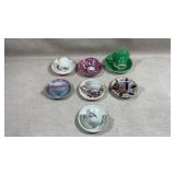 Collection of 7 sets of vintage porcelain teacups