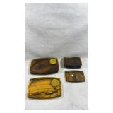Set of 4 vintage Japanese lucite snack trays