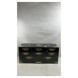 vintage Asian-style black lacquer jewelry chest