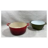 Le Creuset enameled cast iron Dutch oven,