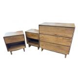 Modern Retro Dresser and Nightstands Set