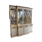 French Provincial Cabinet Breakfront Bubble Glass