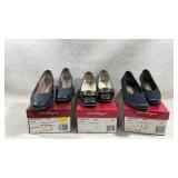 3 pairs of  Salvatore Ferragamo ladies Heels