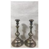 Silver-Plated Brass Candlesticks, 19th Century