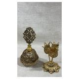 vintage Stylebuilt filigree gold-tone lipstick