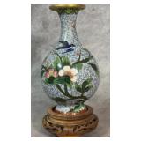 Vintage Mini Chinese Floral Cloisonne Vase with