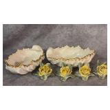 Pair of Lenox Acanthus Leaf-shaped Candy Dish,