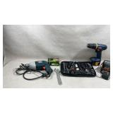 collection of power tools and hardware