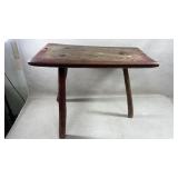 antique French country style low milking stool o