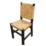 Wooden Chair With Woven Seat And Backrest