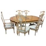 French Provincial Extension Table with 6 Chairs