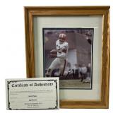 JIM BROWN AUTOGRAPHED FOOTBALL PHOTO FRAMED