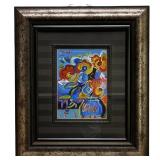 PETER MAX "VASE OF FLOWERS" ACRYLIC ON CANAVS