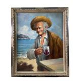 ALBERT CECCONI "FISHERMAN" OIL ON CANAVS