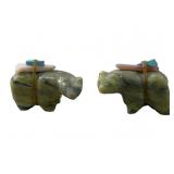 (2) ZUNI HAND CARVED BEAR FETISHES