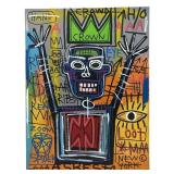 ATTRIBUTED JEAN MICHAEL BASQUIAT ACRYLIC ON CANAVS
