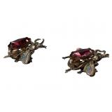 VINTAGE CORO STERLING ENAMEL BEE BROOCHES