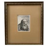 REMBRANDT VAN RIJN "BUSY OF AN OLD MAN WITH A