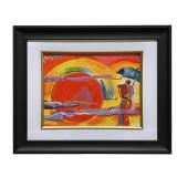 PETER MAX "NEW MOON" ACRYLIC ON PAPER